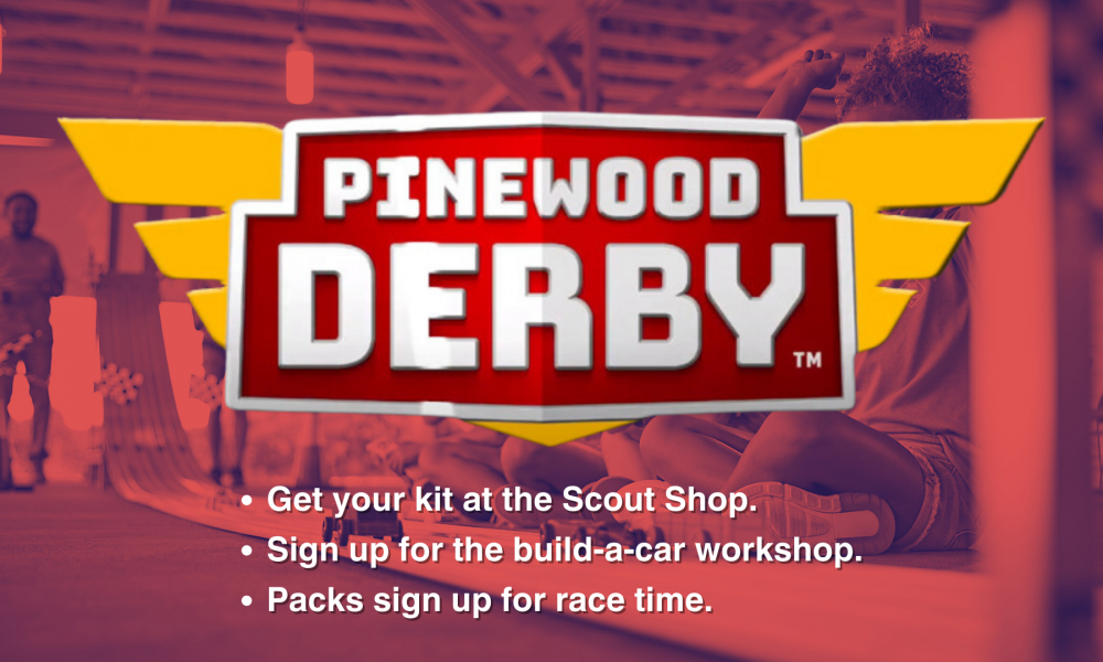Get your car at the Scout Shop Sign up for the build a car workshop Packs and Dens Sign up for Race time (1)